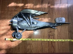Vintage Cast Aluminum Metal WWI WWII Airplane Biplane MBC Japan #1157 Plane