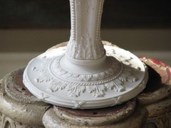 WEDGWOOD 19 C. XRARE VERY ELABORATE PARIAN WITH TROPHIES CANDLESTICK LOOK