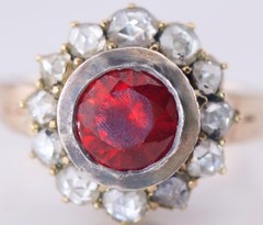 MUSEUM GRADE: Antique Faberge 14k Gold 1.77ct Ruby & 1ct Diamond Ring c1890’s