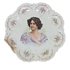 Antique Edwardian Woman Porcelain Portrait Plate Crescent China – Alliance, Ohio