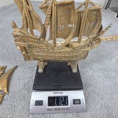 Vtg Nautical Sailing Ship Cast Aluminum Wall Hanging Doorstop Japan Made In Lot