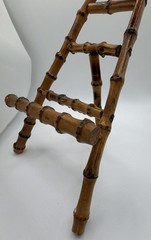 Vintage Scorched Bamboo Tabletop Easel – Chinoiserie / Boho Chic Display Stand