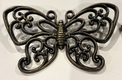 Vintage Homco/ Dart Butterfly Faux Rattan Wall Decor Set of 3, Made In USA