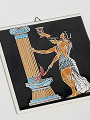 Olympic Flame Handmade Decorative Tile Made In Greece