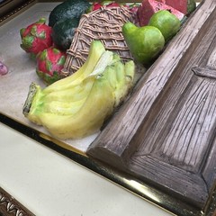 Vintage 3D Fruit Basket Wall Art in Ornate Gold Frame Italian 16”X12” Art Deco
