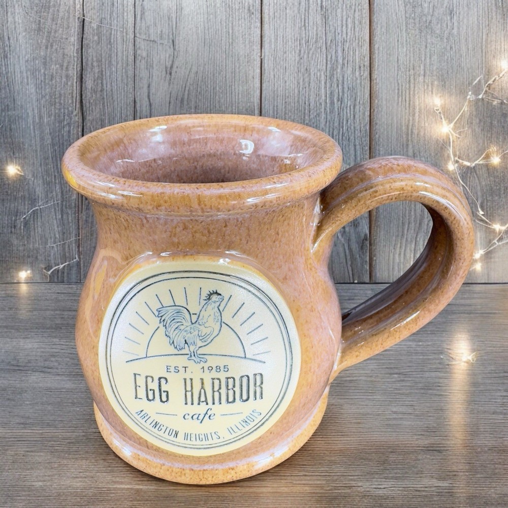 Deneen Pottery Hand Made Coffee Mug Cup Brown Glaze Egg Harbor Illinois IL
