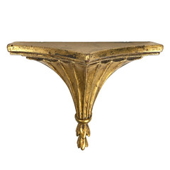 VTG Hollywood Regency Gold Ornate Fluted Wall Shelf Bracket Sconce Corbel