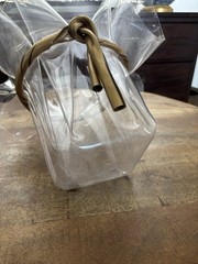 Vintage Modernist Lucite Clear Plastic Handkerchief Planter Vase 14”