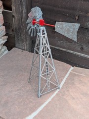 Vtg Aero Windmill Galvanized Steel 17″ Model 12-B Wind Powered Salesman Sample
