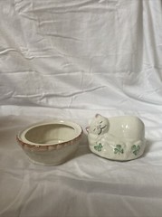 Belleek Ireland Fine Parian China Kitty Cat Trinket Box3224 w/original Box