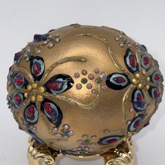 SIGNED Nannette Fenn “Eggs”traordinaire Designs Floral Faberge Inspired Egg USA