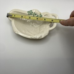 Belleek Woman Playing Harp Porcelain Dish