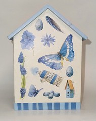 Marjolein Bastin Hallmark Blue Birdhouse Kleenex Tissue Box
