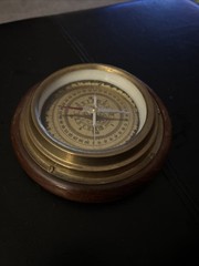 Antique Wooden and Brass Nautical Compass Handicraft Antique Decorative Item