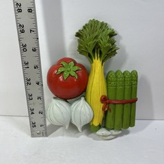Vintage 1975 Homco Wall Hanging Plaques Lobster Vegetables Farmhouse Cottagecore