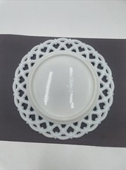 6 Westmoreland White Milk Glass Open Lace Reticulated Edge Heavy 8.5” Plate Set!