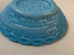 Vintage Westmoreland Mini Blue Milk Glass Hen On Nest 2.5” Chicken