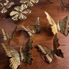 Vtg Home Interiors Brass Butterflies Flowers Hummingbirds Wall Decor Beautiful