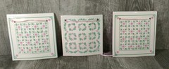 Quilt Tiles Hill Design, Set Of Three, Hanging Wall Art Ornaments, 1990’s Nice