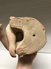 Antique Pre-Columbian Maya Mexican Red Clay Terracotta Pottery Figurine 9”