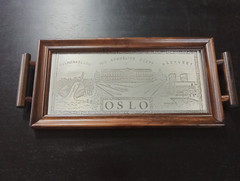 Norway Oslo Wood Serving Tray Souvenir Handles Home Decor Collectible Decorative