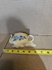 Lot Of 3 Burwood Products Plastic Wall Hangers Tea Pot Flowers Made In USA