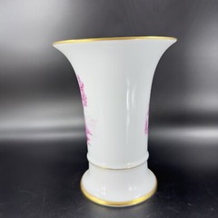 1975 Hochst German Vase Magenta House Church with Gold Trim Germany Porcelain