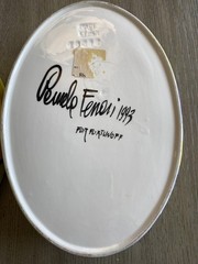 VTG PAMELA FERRARI 1993 FOR NEIMAN MARCUS LIDDED COLORFUL OVAL BOWL SIGNED