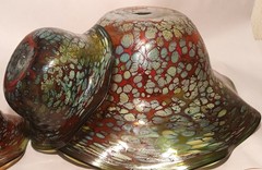 CLUSTER vtg studio art glass sculpture bowl goose bay yellowstone park western