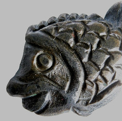 300 BC Ancient Carved Engraved Gemstone Pendant Medallion Amulet Fish