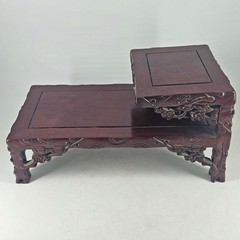 Vintage carved rosewood wood display stand base pedestal Chinese