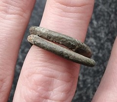 Rare Celtic Hair Ring Bronze Twisted Coiled Antique Metal Detecting Find