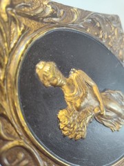 1960s Sears Hollywood Regency Repousse Metal Greek Goddess Plaques Set 11″