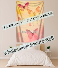 Pastel butterflies tapestry airy pink unframed prints 59X82 in