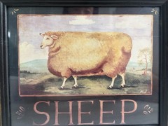 VTG Carousel Unlimited Sheep Framed Wall Art Farmhouse Country Decor Made in USA