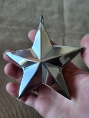 Modernist Metal Star Decor • Handcrafted Heavy Object • German Vintage Design