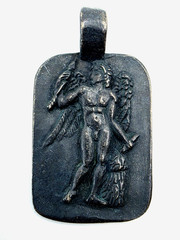 Ancient Greek Silver Pendant Eros Cupid Winged God of Love Artifact 200 BC