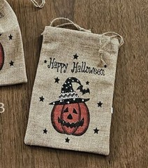 Set of 3 Happy Halloween Jack-o-Lantern Pumpkin 5″ x 8″ Drawstring Bags – Fall