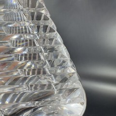 Rogaska Clear Crystal Glass Triangle Ribbed Shaped Vase Large Heavy Glass Optic