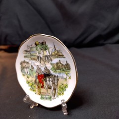 Vintage Ireland Souvenir Trinket Dish Fine Bone China Small Decorative Plate Rim
