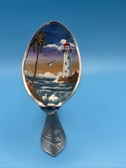 Hand Painted Spoon Original Lighthouse Ocean Art. Decor