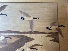 Vintage Creative Woods NY “Ducks In Flight Scene” Marquetry Artwork