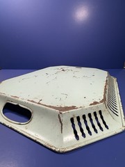 Vintage Hand‑Painted Metal Tray – Nashco – Light Blue Delicate Floral Design
