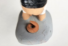 Rare Three Acrobats Totem Caganer Pottery Marked XMas 2001 Rosa Maria Galia