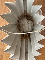 RARE Vintage White Metal Graveside Funeral Flower Basket 22″ Fan Beautiful!