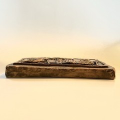 Mid Century German Wax Relief Wall Hanging of 1900 Swiss Gingerbread Cookie Mold