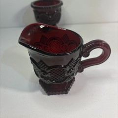Vintage Avon Cape Cod Ruby Red Plater,Goblets,Sugar, Creamer, Decanter 19Pcs.