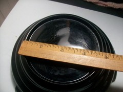 Vintage black art glass Fenton display base stand 3 footed 1 3/4″ tall Excellent