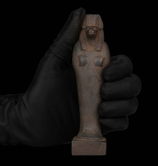 Ancient Egyptian God Anubis Ushabti Statue Mummiform Jackal Deity Stone Figurine