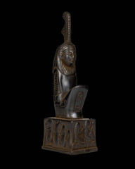 Authentic Ancient Egyptian Stone Goddess Ma’at Seated Statue Figurine Rare BC